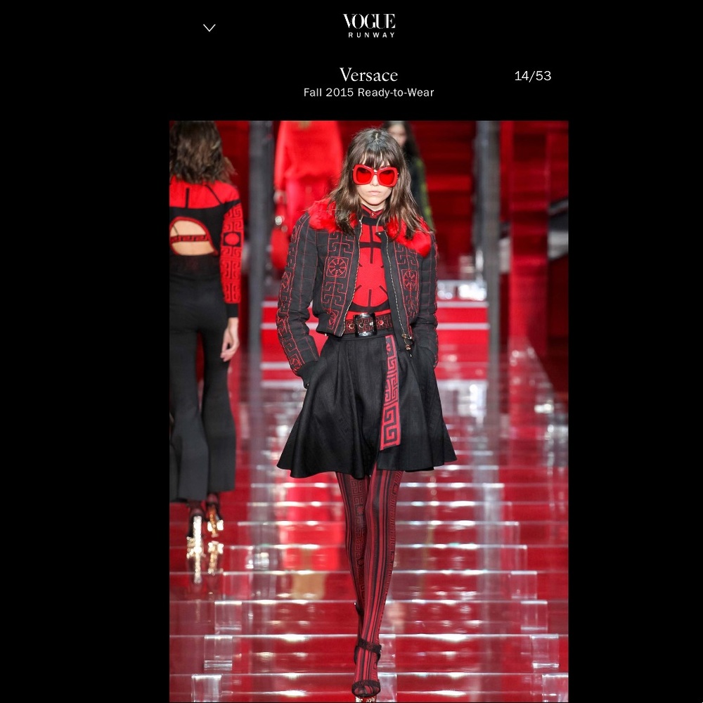 Versace Alpaca Fur Collar Puff Jacket RUNWAY 40/6
